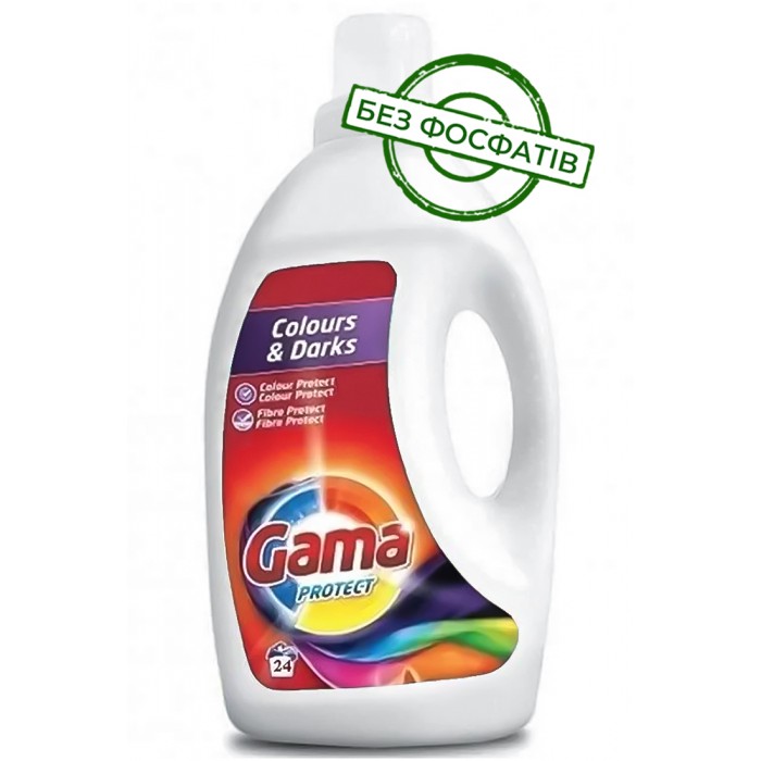Гель для стирки Gama Color & Dark для цветного и темного белья, 1.2 л (24 стирки) - 